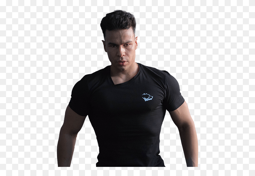 467x520 Beastfull Athlete Giancarlo Wearing Activewear T Shirt Man, Sleeve, Clothing, Apparel HD PNG Download