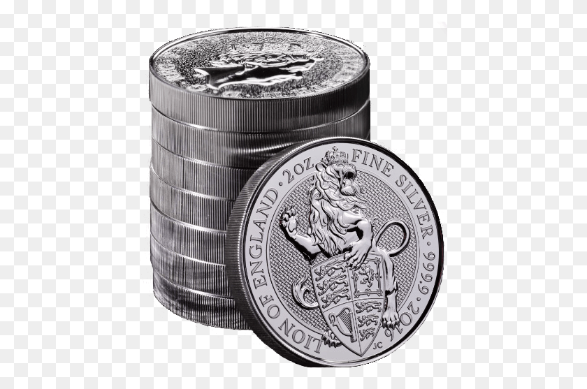 441x497 Beasts Lion 2oz Silver Coin Queens Beasts Silver Lion, Money, Nickel HD PNG Download