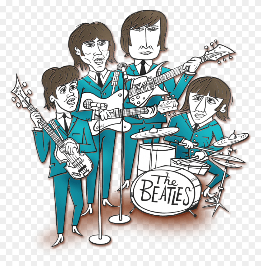 831x849 Beatles Cartoon, Musician, Person, Musical Instrument HD PNG Download