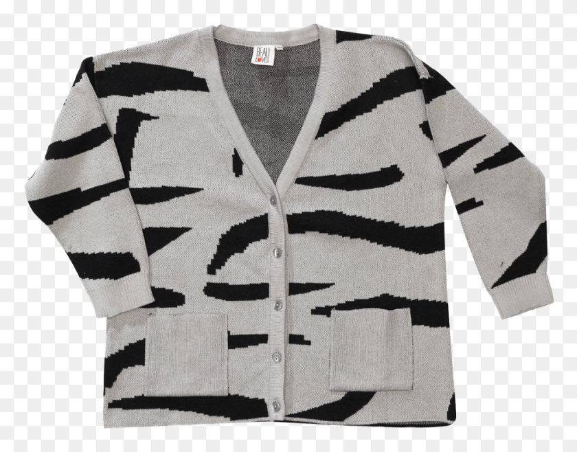 935x718 Beau Loves Loose Knit Cardigan Tiger Stripe Cardigan, Clothing, Apparel, Sweater HD PNG Download