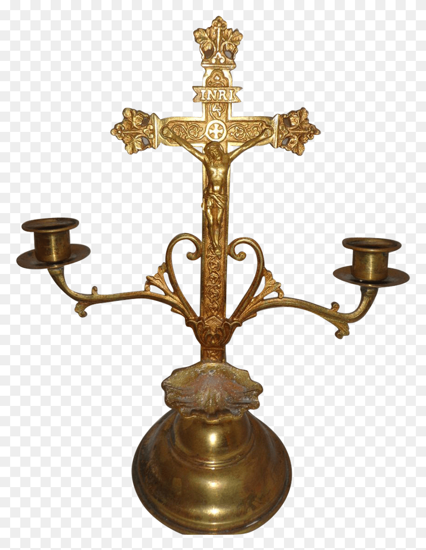779x1024 Beautiful All Original Altar Cross Roman Catholic Religious Brass, Symbol, Bronze, Lamp HD PNG Download