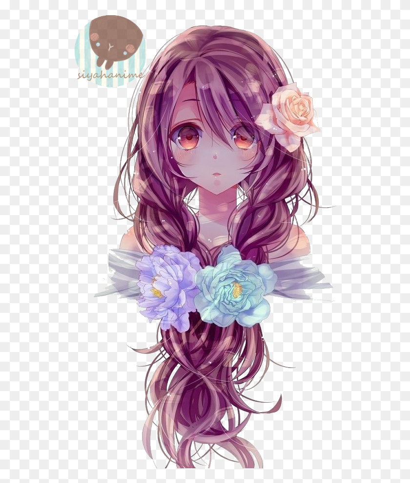 538x928 Beautiful Anime Girl Hair, Graphics, Floral Design HD PNG Download