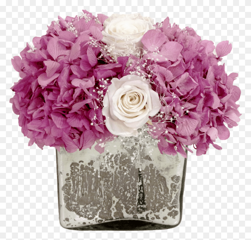 1663x1590 Beautiful Arrangement Made With Preserved Lilac Hydrangea Bouquet, Plant, Flower, Blossom HD PNG Download