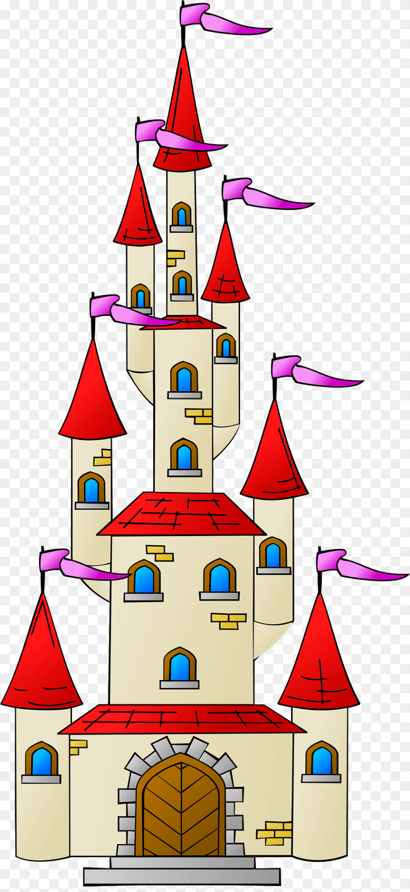 Beautiful Castle Clipart, Architecture, Bell Tower, Building, Tower PNG