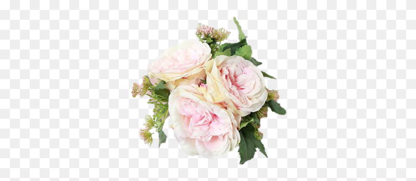319x306 Красивый Коттедж Розы Шелковый Свадебный Букет В Розовой Флорибунде, Растение, Цветок, Цветение Png Скачать
