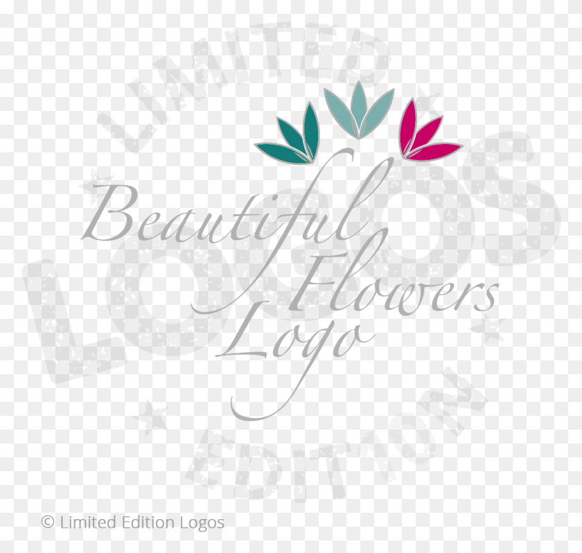 987x934 Beautiful Flowers Logo Calligraphy, Text, Handwriting, Poster HD PNG Download