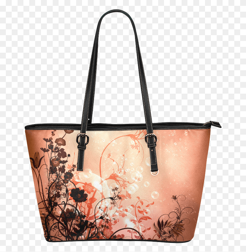 674x801 Beautiful Flowers On Purple Background Leather Tote Shoulder Bag, Handbag, Accessories, Accessory HD PNG Download