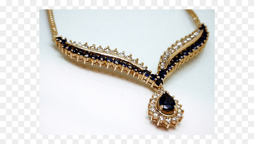 581x416 Красивые Дамы 3Ct Королевский Синий Сапфир Бриллиантовое Ожерелье, Ювелирные Изделия, Аксессуары, Аксессуар Png Скачать