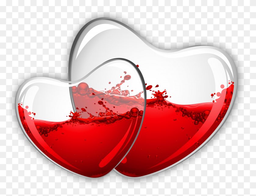 3531x2652 Beautiful Love Glass Heart, Wine, Alcohol, Beverage Descargar Hd Png