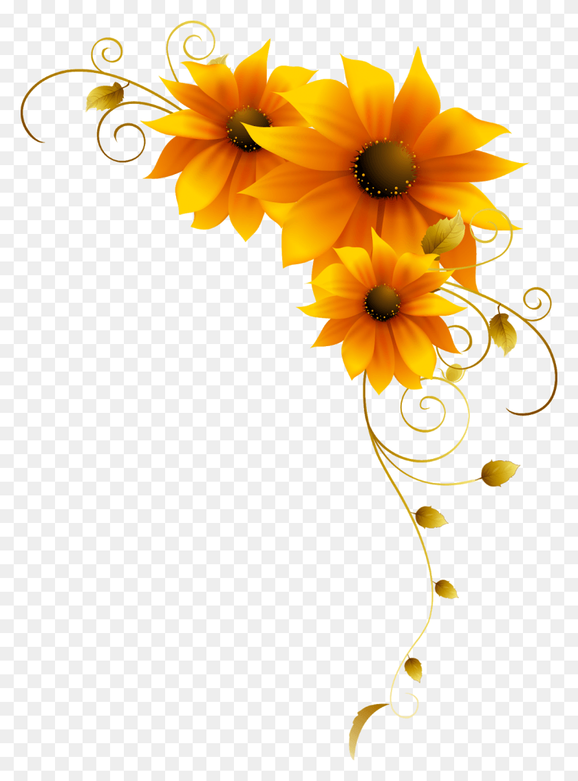1160x1600 Beautiful Pictures Of Sunflowers Transparent Background Yellow Floral Border, Plant, Graphics HD PNG Download