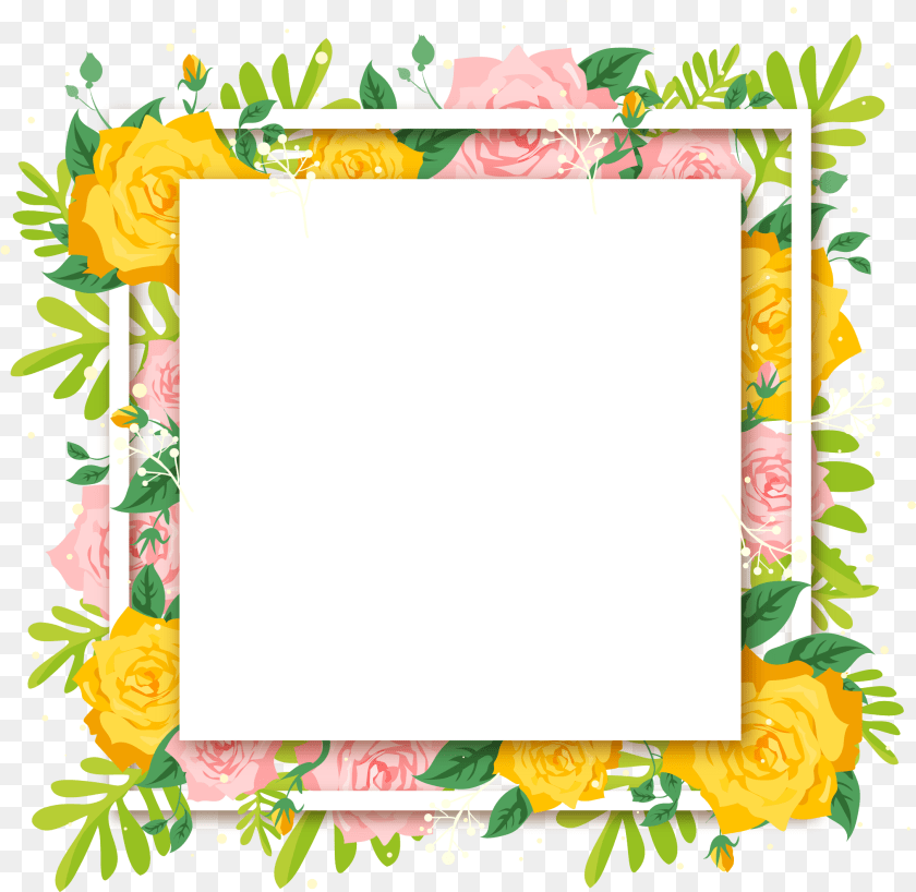 2173x2117 Beautiful Summer Flower Decoration Euclidean Vector Picture Frame, Rose, Plant, Art, Pattern Clipart PNG