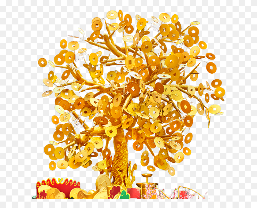 634x621 Descargar Png / Hermoso Árbol Ketubot Para 160 Golden Tree Clip Art, Gráficos, Papel Hd Png