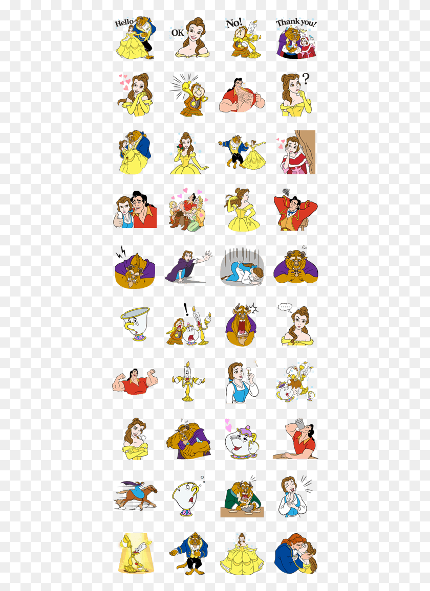 406x1096 Beauty And The Beast Emoji Line Doraemon, Person, Human, Performer HD PNG Download