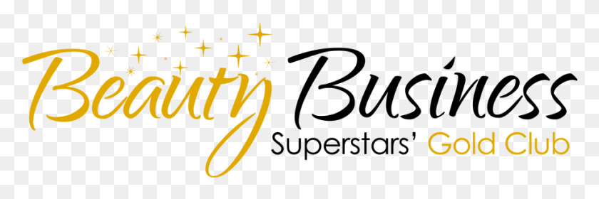 913x258 Beauty Business Superstars Gold Club Calligraphy, Text, Symbol, Star Symbol HD PNG Download