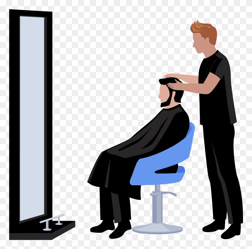 2288x2256 Beauty Parlour Euclidean Vector Hairdresser Hairstyle Salon For Men Clipart, Sitting, Person, Human HD PNG Download