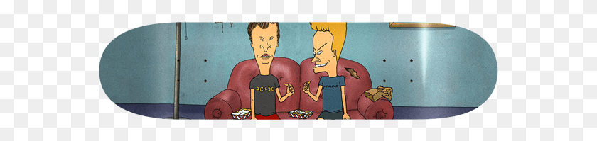 563x139 Beavis And Butthead Skateboard Deck, Person, Human, Label HD PNG Download