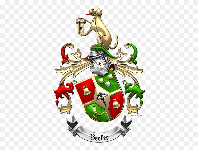 390x576 Becker Family Coat Of Arms Crest, Emblem, Symbol, Elf HD PNG Download