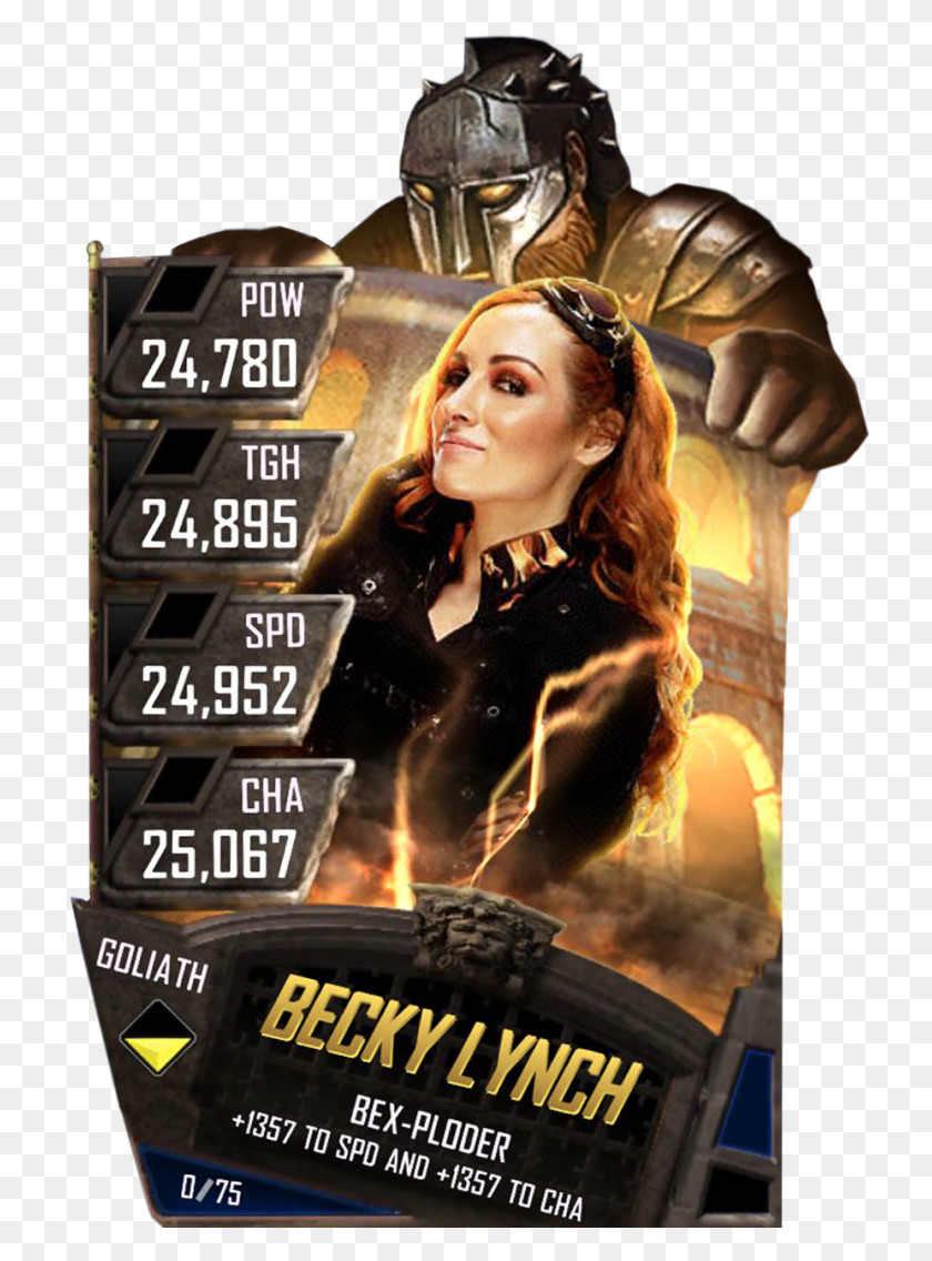 729x1076 Beckylynch S4 20 Goliath Ringdom Wwe Supercard Goliath Becky, Person, Human, Poster HD PNG Download