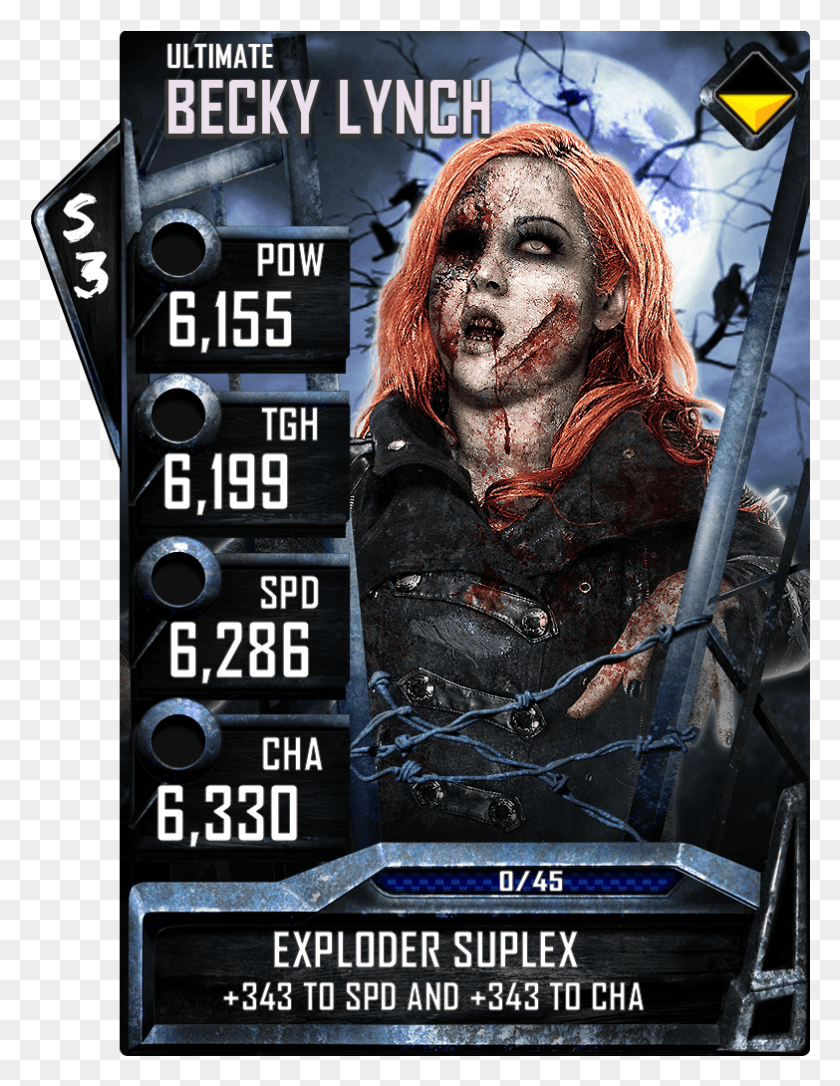 783x1030 Beckylynch Ultimate Zombies Cards Wwe Supercard, Poster, Advertisement, Person HD PNG Download