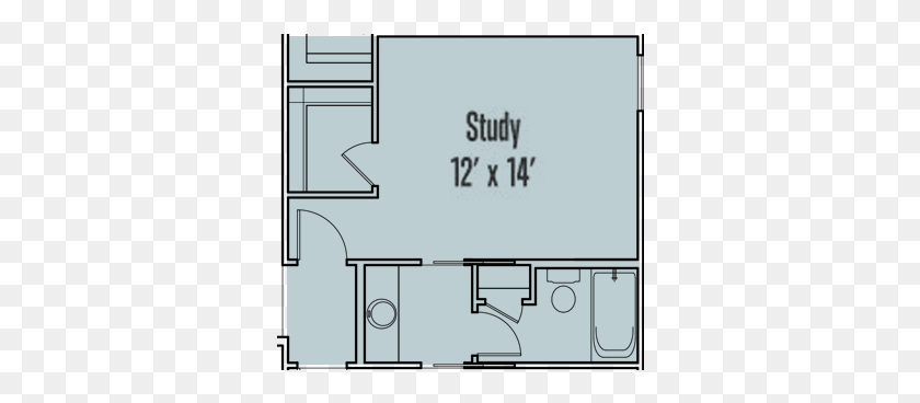 336x308 Bedroom 4 In Lieu Of Study Wall Clock, Plan, Plot, Diagram HD PNG Download
