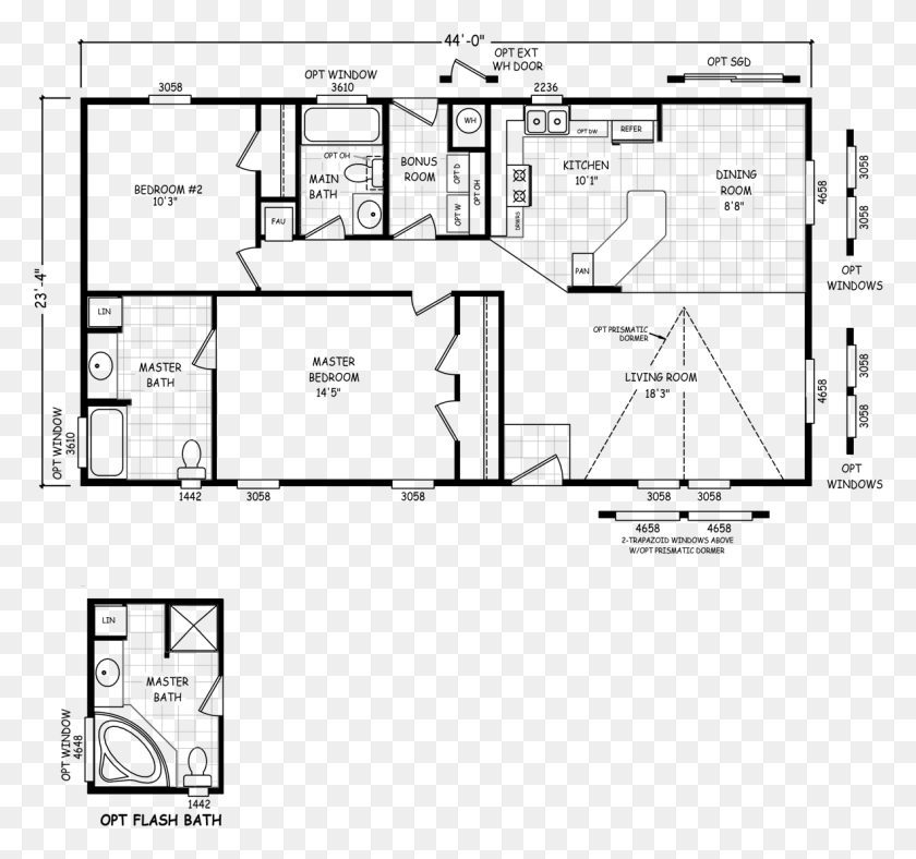 1182x1104 Beds 32 X 45 Double Wide Floor Plans, Plan, Plot, Diagram HD PNG Download