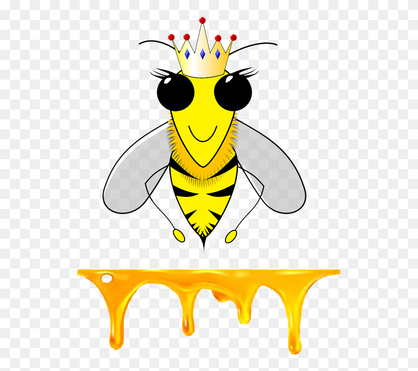 535x686 Bee Beekeeper Crown Insects Honey Fly Queen Art Bee Clipart, Animal, Insect, Invertebrate HD PNG Download
