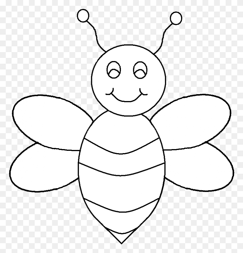 784x819 Пчела Черно-Белое Изображение Пчелы Png Изображения