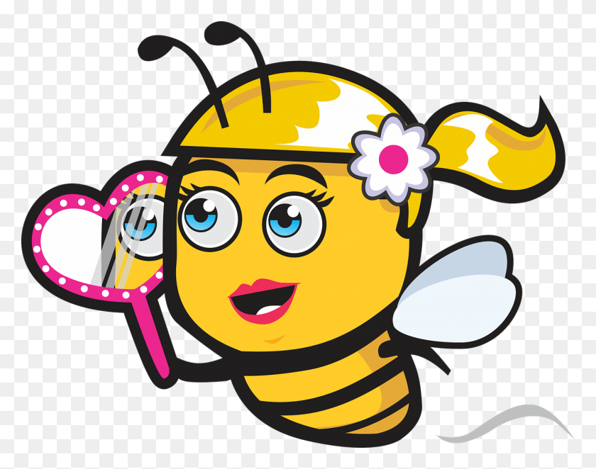 1280x988 Пчела Значок Логотип Мультфильм Красивое Изображение Самка Пчелы, Графика, Насекомое Hd Png Скачать