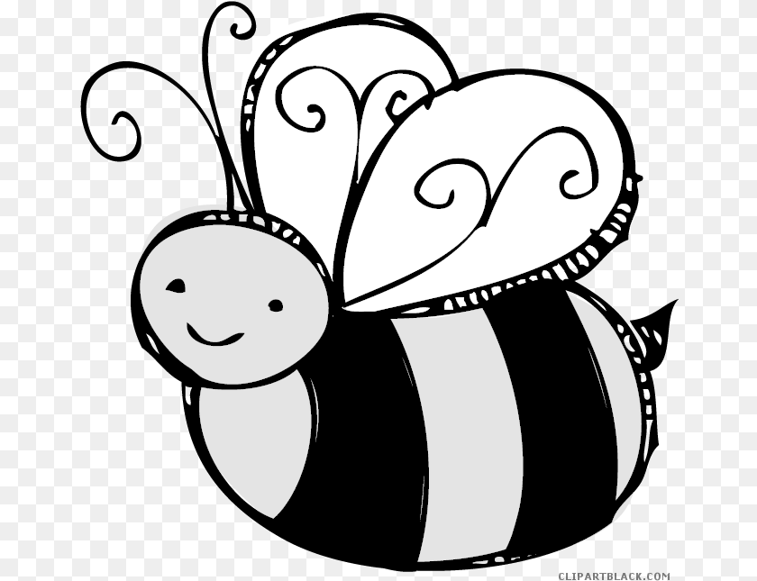 665x645 Bee With Flower Black And White Library Cursive Letter A Poster, Baby, Person, Art, Floral Design Clipart PNG
