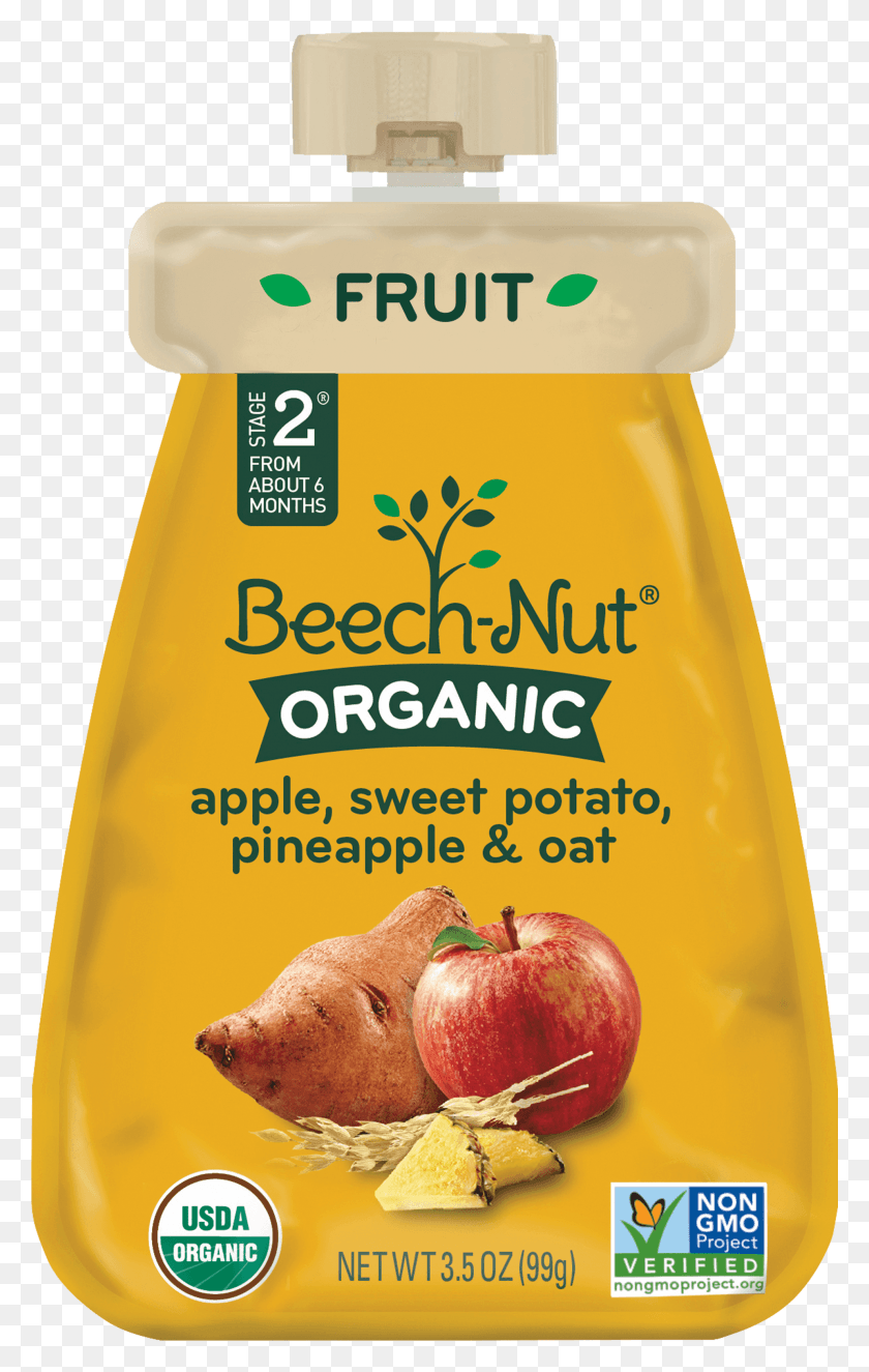 1979x3212 Beech Nut Organic Stage 2 Coldpuree Apple Sweet Potato, Bottle, Food, Plant HD PNG Download