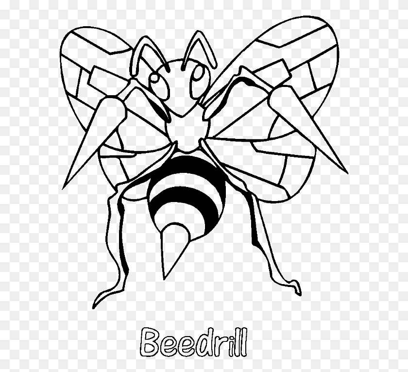 597x706 Beedrill Pokemon Coloring Page, Stencil, Spider Web, Spider HD PNG Download