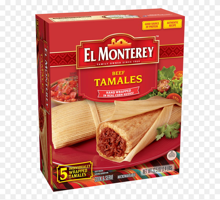 573x702 Tamales De Res Congelados El Monterey Tamales, Alimentos, Sándwich, Envoltura De Sándwich Hd Png
