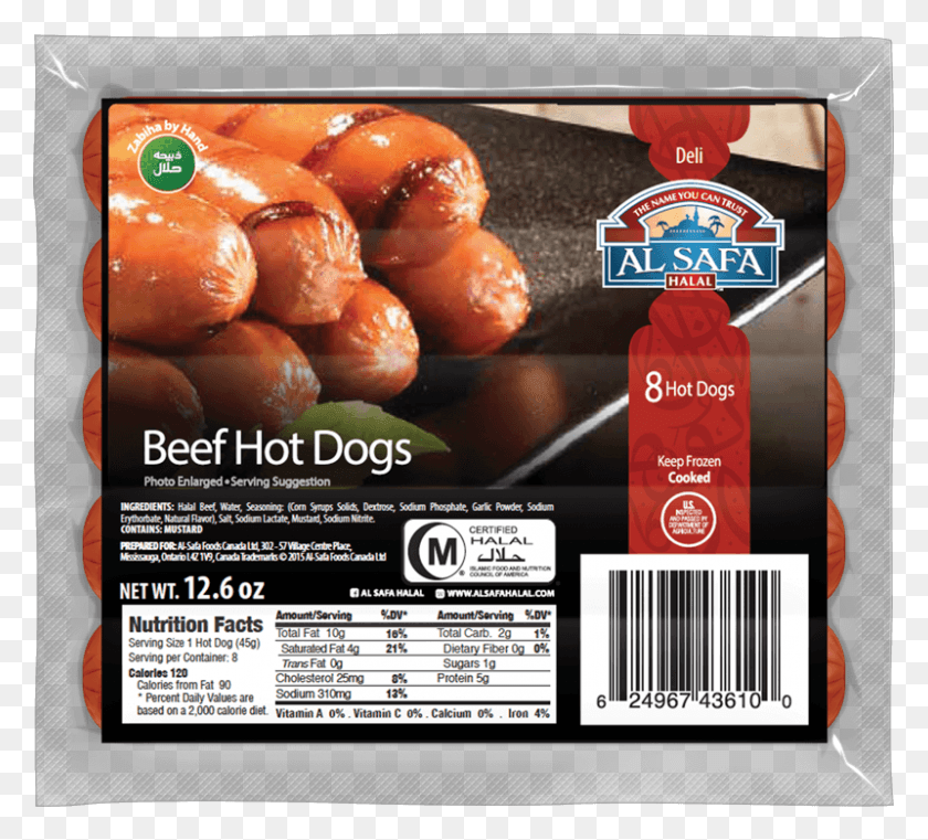 800x719 Beef Hot Dogs Al Safa Halal Hot Dog, Advertisement, Poster, Flyer HD PNG Download