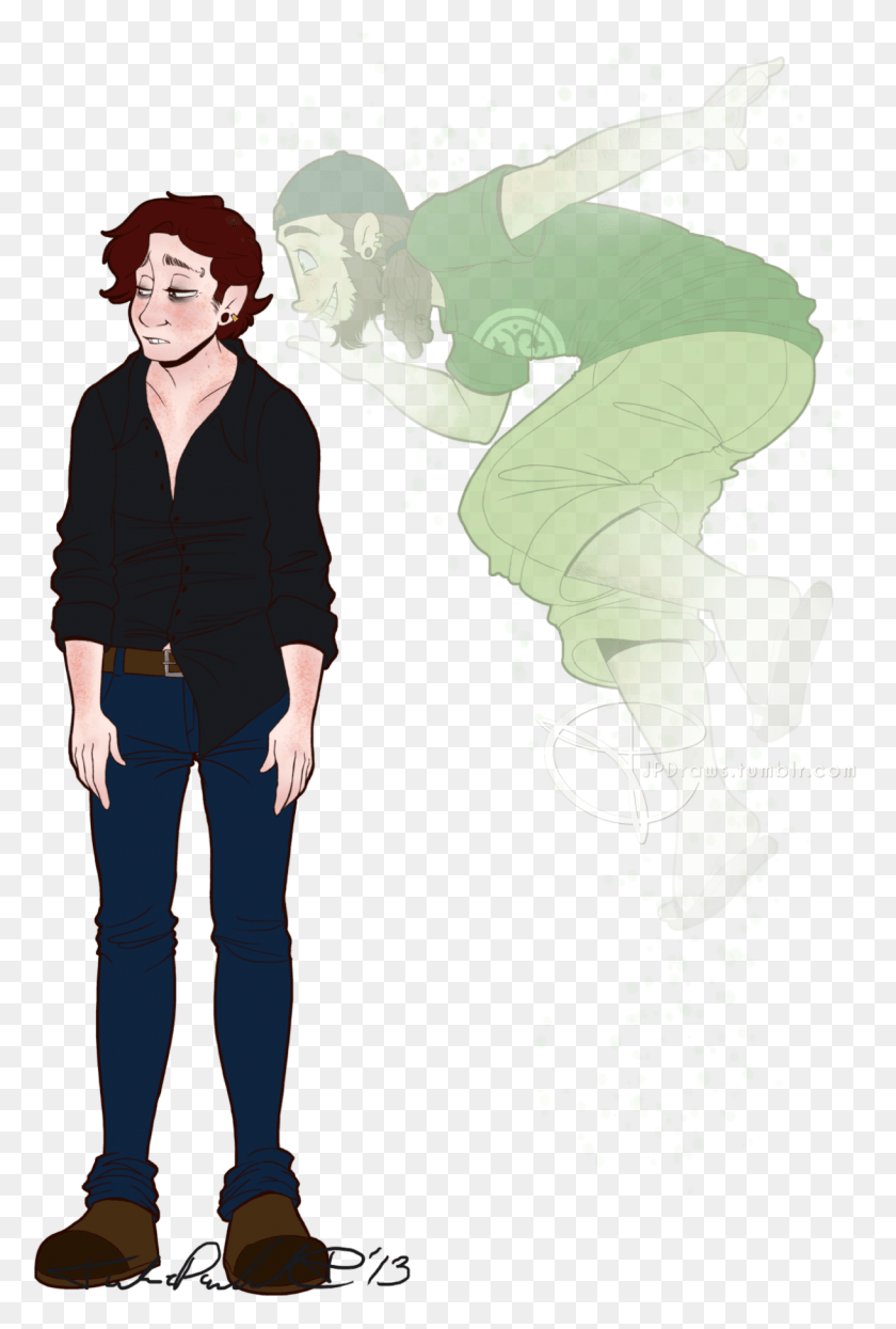 1219x1852 Been Doing A Supernatural Au Of Our Characters, Person, Human, Pants Descargar Hd Png