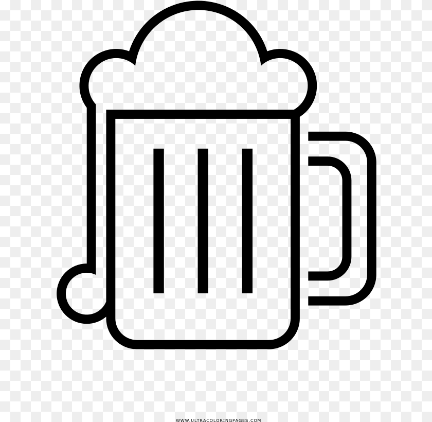 623x820 Beer Coloring Page, Gray Sticker PNG