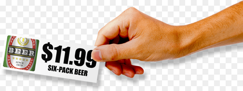 Beer Cooler Price Tag, Body Part, Hand, Person, Text Clipart PNG