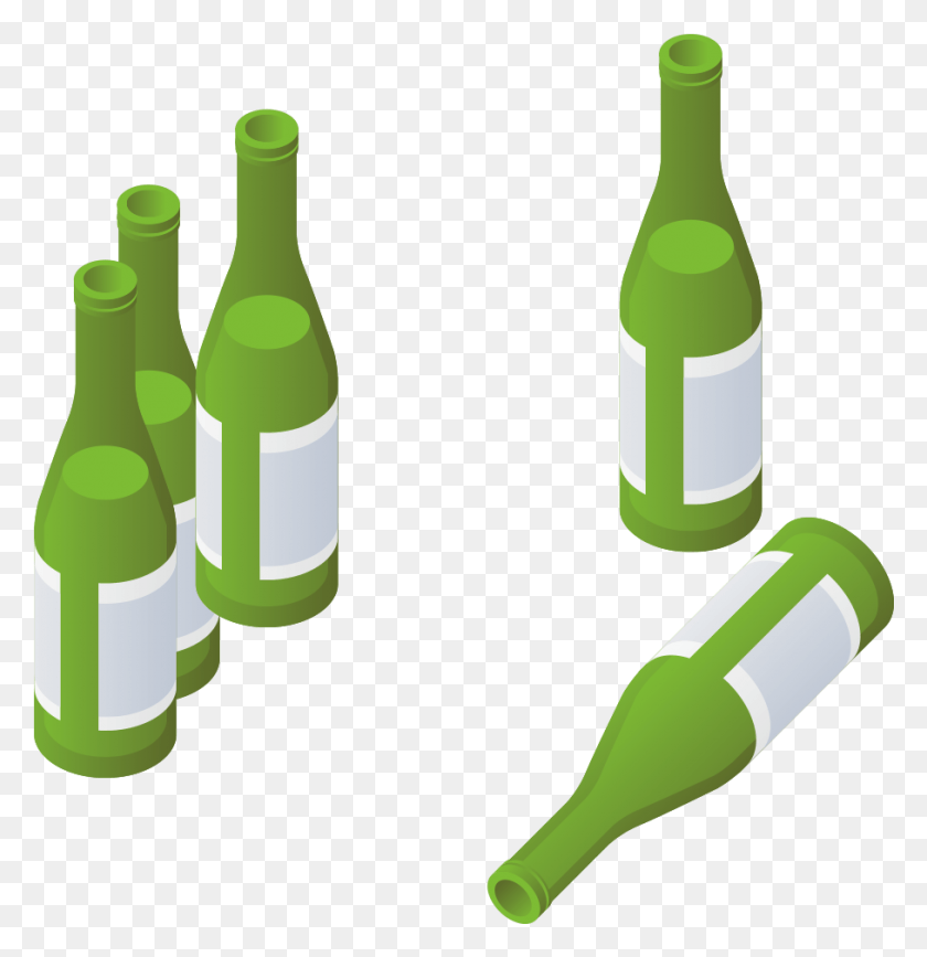908x940 Beer Pattern Transprent Cartoon Wine Bottles, Green, Bottle, Beverage HD PNG Download