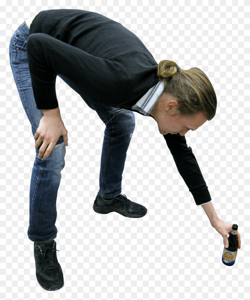 845x1024 Beerbottle Image Purepng Free Man Bending Over, Одежда, Одежда, Брюки Hd Png Download