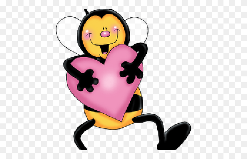 471x481 Bees Clipart Heart Dibujo Abeja Y Corazon, Cushion, Graphics HD PNG Download