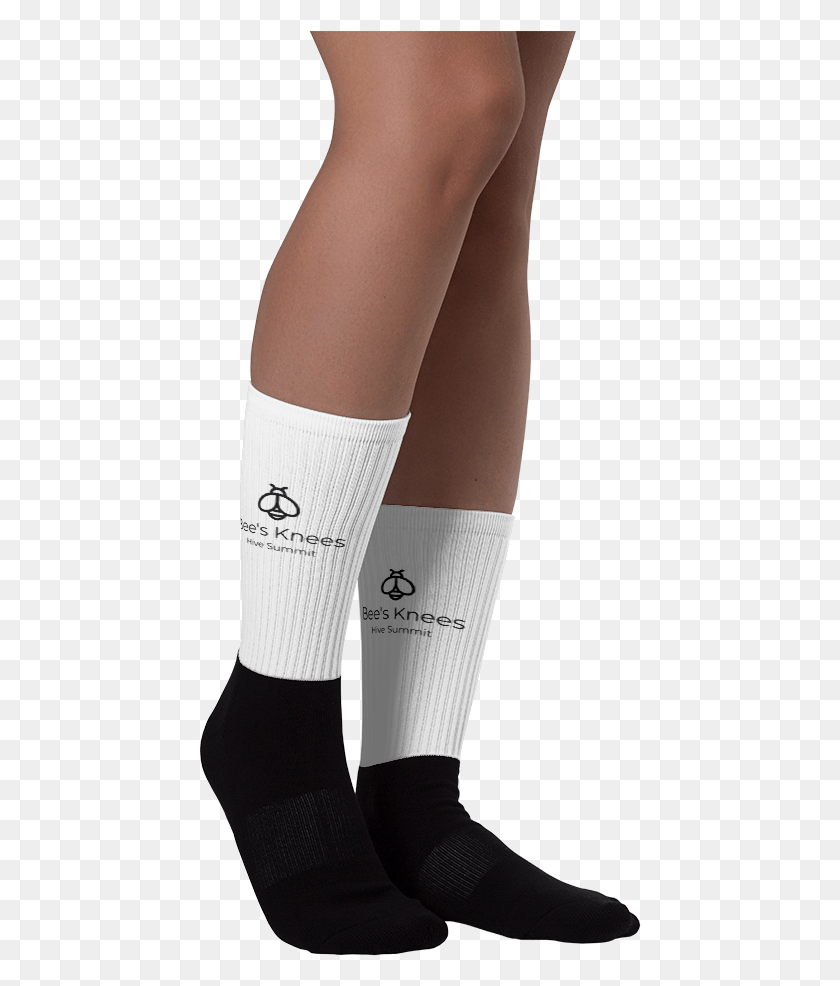 443x926 Bees Knees Logo Mockup Right On Model Build The Wall Socks, Clothing, Apparel, Footwear HD PNG Download