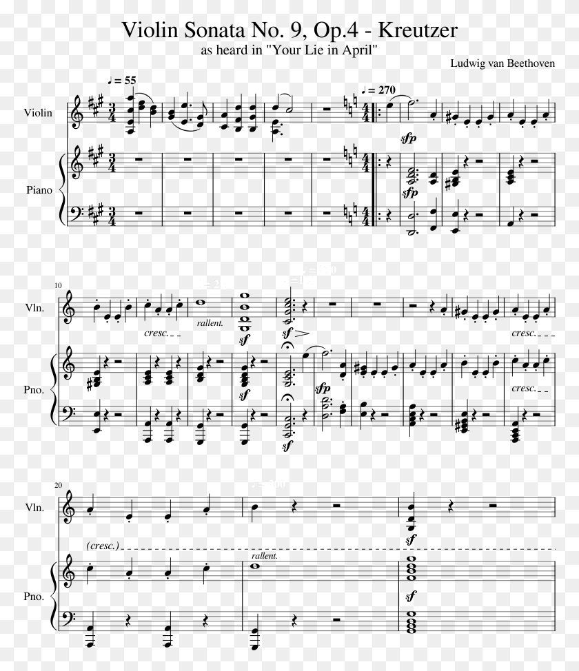 774x914 Beethoven Violin Sonata No Sheet Music, Astronomy, Outer Space, Universe HD PNG Download