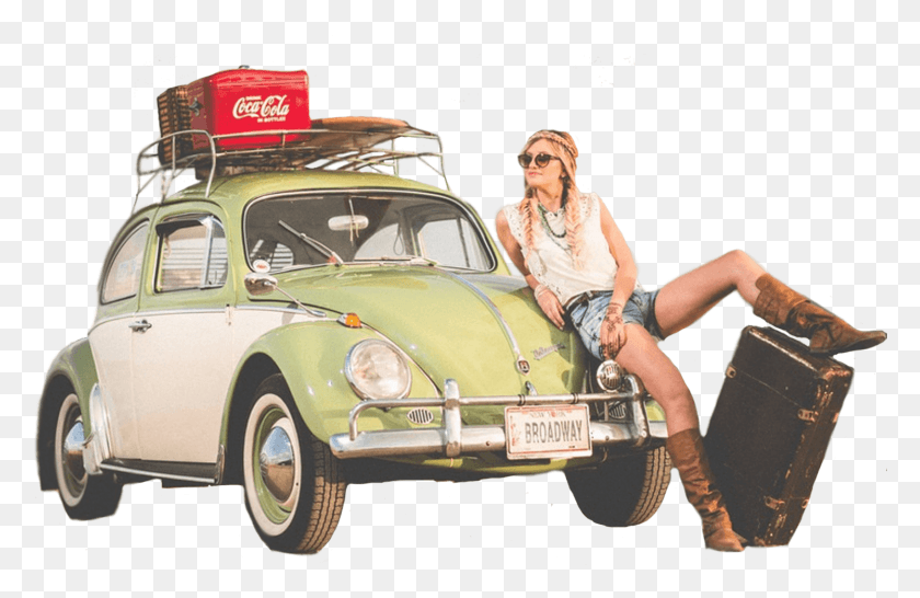 1494x932 Beetle Girl Retro Coche Retro Transparente, Vehículo, Transporte, Automóvil Hd Png