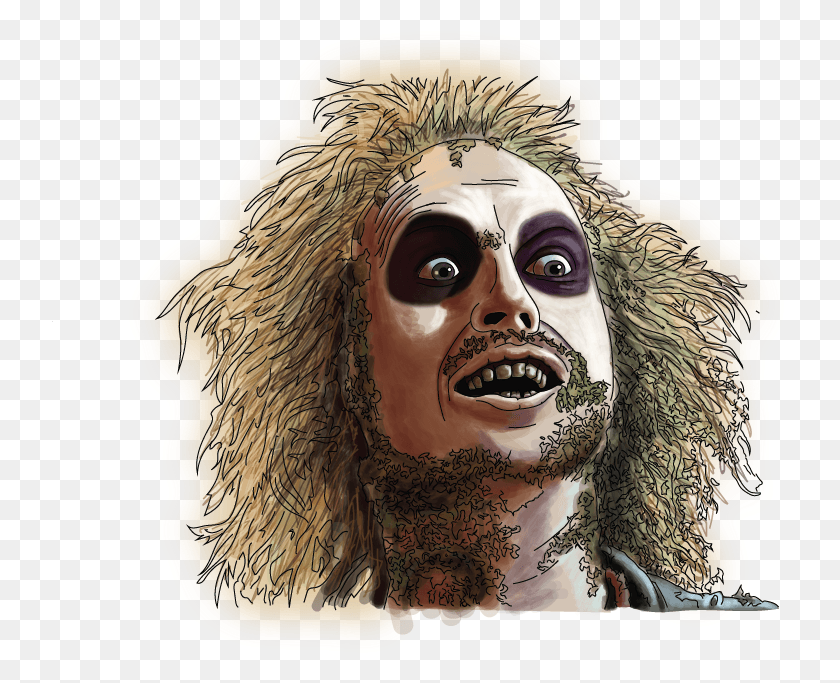 738x623 Beetlejuice Portrait By Aharttsx Pluspng Visual Arts, Person, Human, Face HD PNG Download
