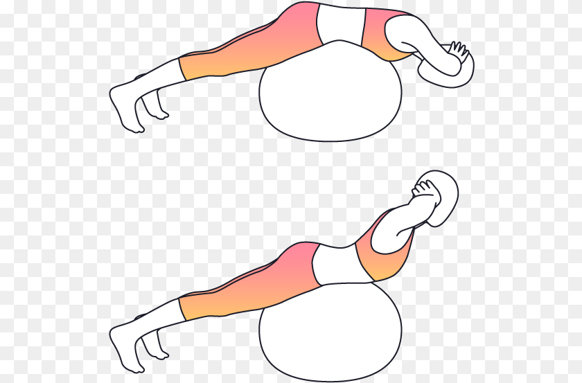 529x553 Begin Laying Face Down On A Ball With The Center Of Cartoon, Adult, Female, Person, Woman PNG