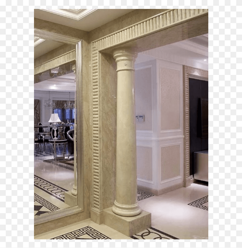 606x801 Beige Marble Stone Carving Roman Column Home Decoration Column, Lobby, Room, Indoors HD PNG Download