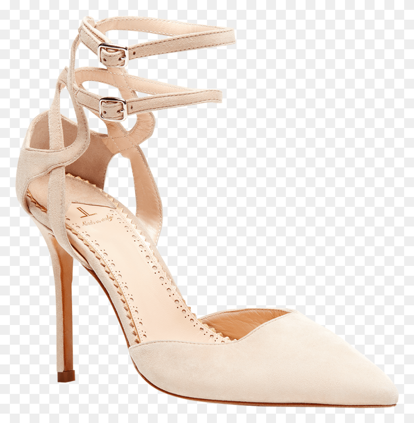 949x973 Beige Suede Leather Heels With Straps, Clothing, Apparel, Sandal HD PNG Download