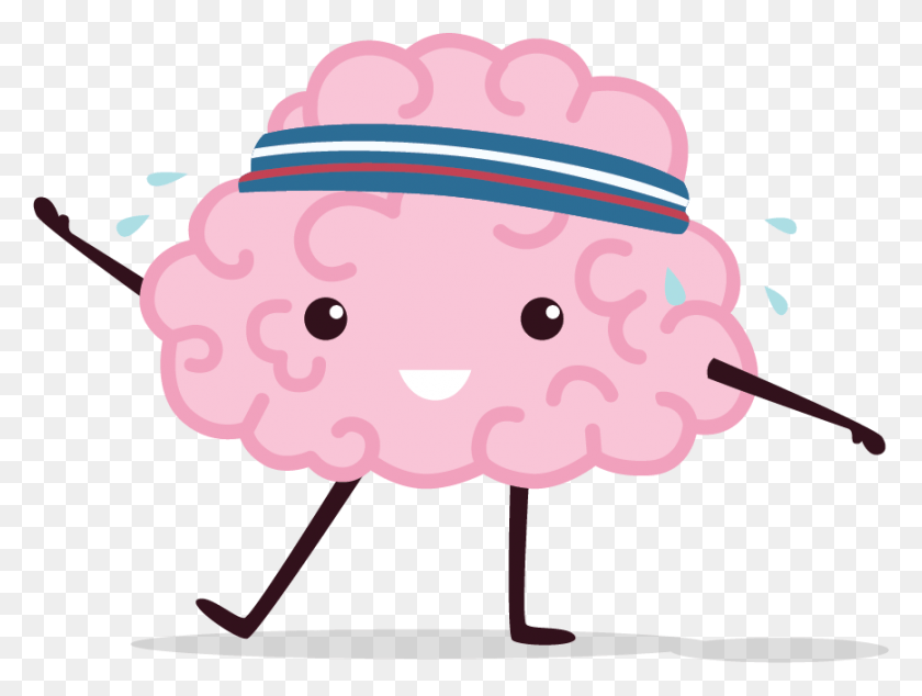 868x639 Being Physically Active Stimulates Your Brain And Strengthens Cartoon Brain Working Out, Pillow, Cushion, Piggy Bank HD PNG Download