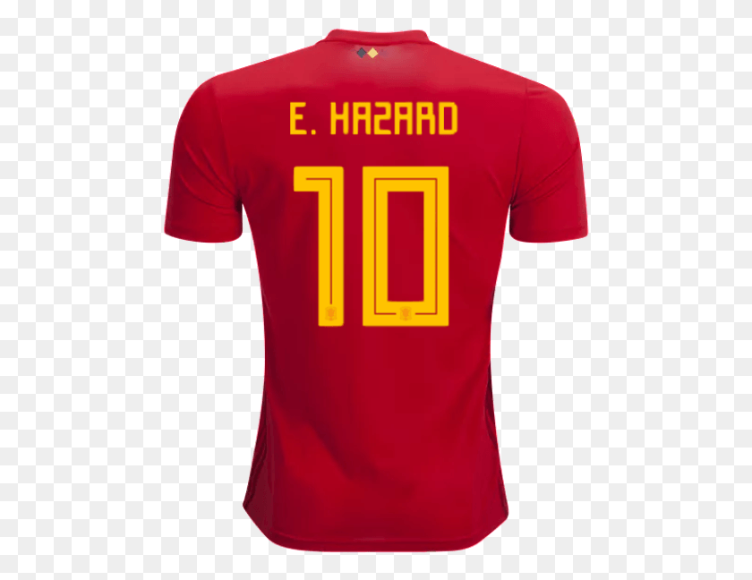 477x588 Belgium 2018 Home Jersey Eden Hazard Eden Hazard Formas, Clothing, Apparel, Shirt HD PNG Download