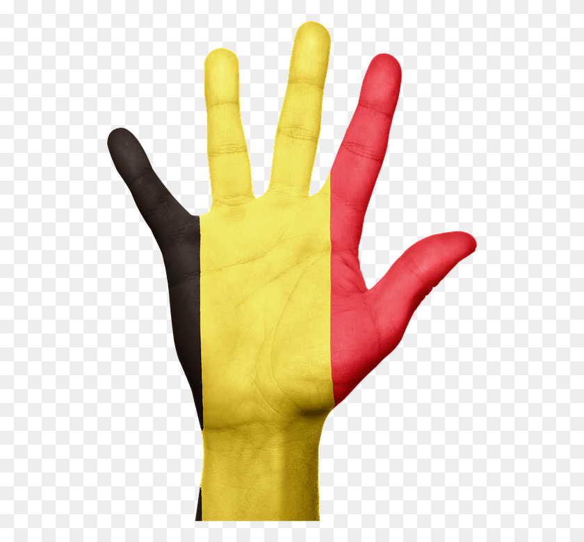 532x720 Descargar Png Bandera De Bélgica Mano Nacional Dedos Patriótica Bandera De Bélgica Mano, Dedo, Muñeca, Persona Hd Png