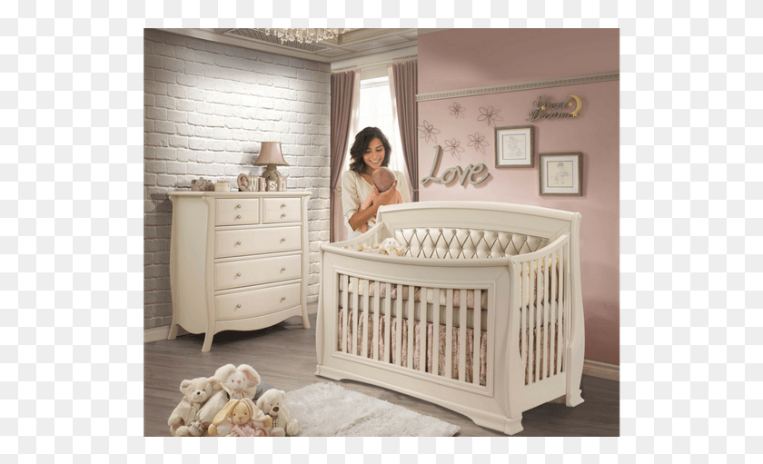 530x451 Bella Nursery Collection Chambre Bebe Style Americain, Furniture, Crib, Room HD PNG Download